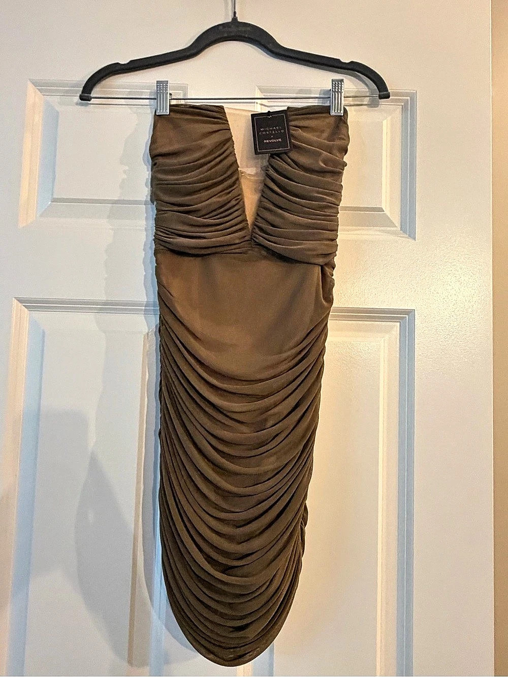 Michael Costello x Revolve Emine Mini Dress Emine Brown XS